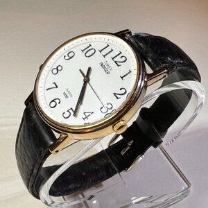 Timex 32mm Indiglo Quartz Watch w/ Leather Band